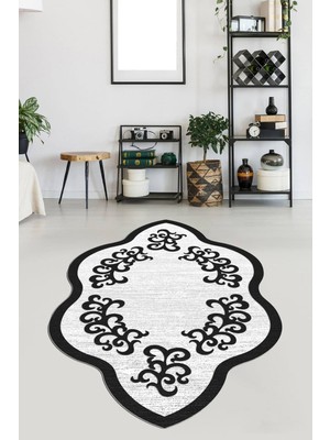 Viyana Home Kaymaz Taban Yıkanabilir Lazer Kesim Salon Halısı Mutfak Halısı Yolluk VHL-HT-1022