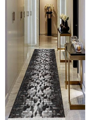 Viyana Home Dijital Baskılı Kaymaz Taban Yıkanabilir Modern Salon Halısı Koridor Halısı Yolluk VHU-HY-1283