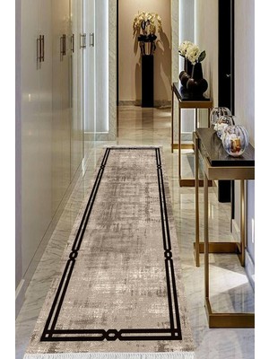 Viyana Home Dijital Baskılı Kaymaz Taban Yıkanabilir Modern Salon Halısı Koridor Halısı Yolluk VHU-HT-1120