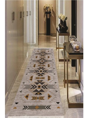 Viyana Home Dijital Baskılı Kaymaz Taban Yıkanabilir Modern Salon Halısı Koridor Halısı Yolluk VHU-SD-1104