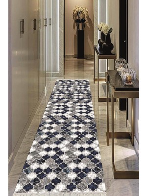 Viyana Home Dijital Baskılı Kaymaz Taban Yıkanabilir Modern Salon Halısı Koridor Halısı Yolluk VHU-HY-1185