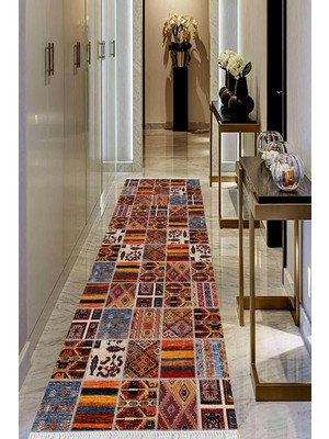 Viyana Home Dijital Baskılı Kaymaz Taban Yıkanabilir Modern Salon Halısı Koridor Halısı Yolluk VHU-HT-1518