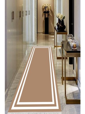 Viyana Home Dijital Baskılı Kaymaz Taban Yıkanabilir Modern Salon Halısı Koridor Halısı Yolluk VHU-HT-532