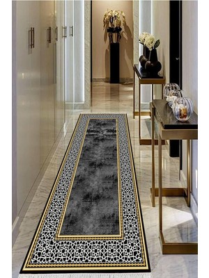 Viyana Home Dijital Baskılı Kaymaz Taban Yıkanabilir Modern Salon Halısı Koridor Halısı Yolluk VHU-SD-759