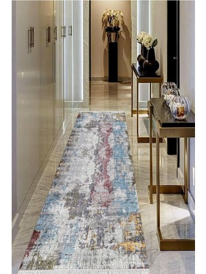 Viyana Home Dijital Baskılı Kaymaz Taban Yıkanabilir Modern Salon Halısı Koridor Halısı Yolluk VHU-SD-382