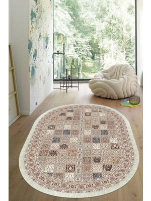 Viyana Home Dijital Baskılı Kaymaz Taban Yıkanabilir Oval Salon Halısı Mutfak Halısı Yolluk Vho-Ht-29