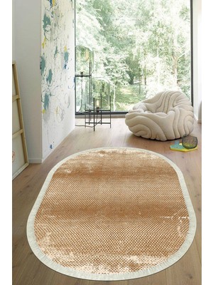 Viyana Home Dijital Baskılı Kaymaz Taban Yıkanabilir Oval Salon Halısı Mutfak Halısı Yolluk VHO-SD-343