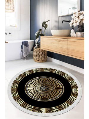 Viyana Home Dijital Baskılı Kaymaz Taban Yıkanabilir Yuvarlak Salon Halısı Mutfak Halısı Paspas Vhyu-Hk-22