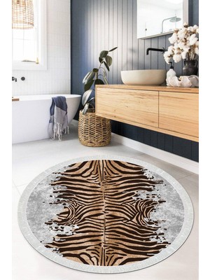 Viyana Home Dijital Baskılı Kaymaz Taban Yıkanabilir Yuvarlak Salon Halısı Mutfak Halısı Paspas VHYU-HT-1101