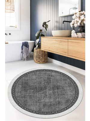 Viyana Home Dijital Baskılı Kaymaz Taban Yıkanabilir Yuvarlak Salon Halısı Mutfak Halısı Paspas VHYU-HT-127
