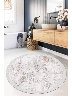 Viyana Home Dijital Baskılı Kaymaz Taban Yıkanabilir Yuvarlak Salon Halısı Mutfak Halısı Paspas VHYU-HT-213