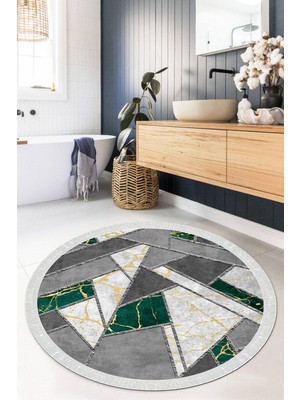 Viyana Home Dijital Baskılı Kaymaz Taban Yıkanabilir Yuvarlak Salon Halısı Mutfak Halısı Paspas VHYU-HT-167