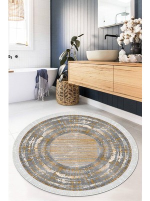 Viyana Home Dijital Baskılı Kaymaz Taban Yıkanabilir Yuvarlak Salon Halısı Mutfak Halısı Paspas VHYU-HY-1297