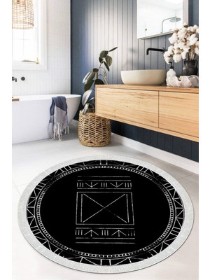 Viyana Home Dijital Baskılı Kaymaz Taban Yıkanabilir Yuvarlak Salon Halısı Mutfak Halısı Paspas VHYU-HY-1377
