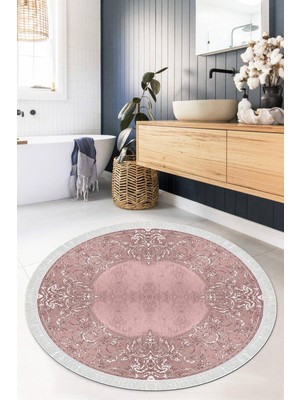 Viyana Home Dijital Baskılı Kaymaz Taban Yıkanabilir Yuvarlak Salon Halısı Mutfak Halısı Paspas VHYU-HT-349
