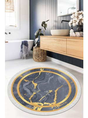 Viyana Home Dijital Baskılı Kaymaz Taban Yıkanabilir Yuvarlak Salon Halısı Mutfak Halısı Paspas VHYU-HY-1208