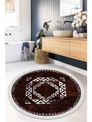 Viyana Home Dijital Baskılı Kaymaz Taban Yıkanabilir Yuvarlak Salon Halısı Mutfak Halısı Paspas VHYU-SD-1052
