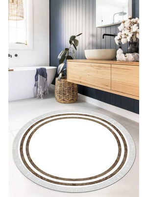 Viyana Home Dijital Baskılı Kaymaz Taban Yıkanabilir Yuvarlak Salon Halısı Mutfak Halısı Paspas VHYU-SD-302