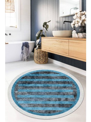 Viyana Home Dijital Baskılı Kaymaz Taban Yıkanabilir Yuvarlak Salon Halısı Mutfak Halısı Paspas VHYU-SD-249