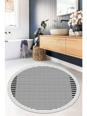Viyana Home Dijital Baskılı Kaymaz Taban Yıkanabilir Yuvarlak Salon Halısı Mutfak Halısı Paspas VHYU-SD-318