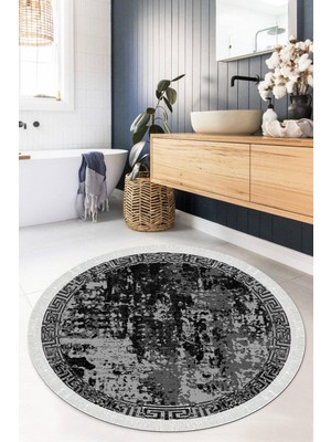 Viyana Home Dijital Baskılı Kaymaz Taban Yıkanabilir Yuvarlak Salon Halısı Mutfak Halısı Paspas VHYU-SD-1105