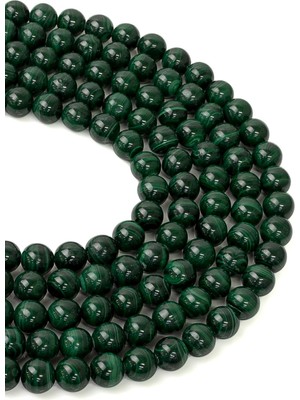 Dünya Doğal Taş 7,5 mm Malahit (Malakit) Taşı Dizi