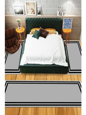 Viyana Home Dijital Baskılı Kaymaz Taban Yıkanabilir 3'lü Yatak Odası Takım Halısı VHYO-HT-527