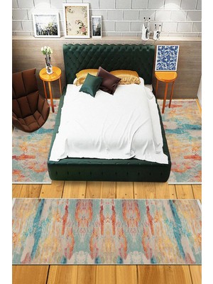 Viyana Home Dijital Baskılı Kaymaz Taban Yıkanabilir 3'lü Yatak Odası Takım Halısı Vhyo-Ht-8