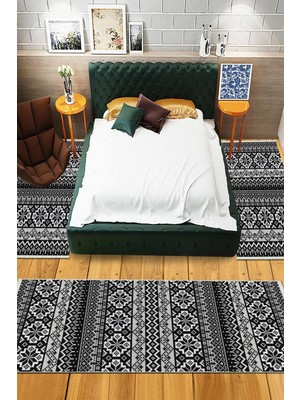 Viyana Home Dijital Baskılı Kaymaz Taban Yıkanabilir 3'lü Yatak Odası Takım Halısı VHYO-HT-216