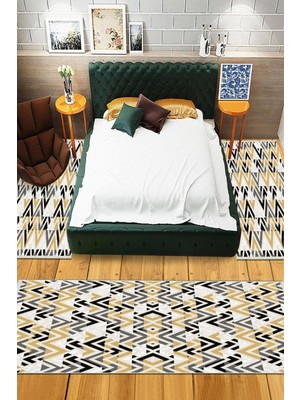 Viyana Home Dijital Baskılı Kaymaz Taban Yıkanabilir 3'lü Yatak Odası Takım Halısı VHYO-HT-780