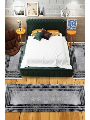 Viyana Home Dijital Baskılı Kaymaz Taban Yıkanabilir 3'lü Yatak Odası Takım Halısı VHYO-SD-236