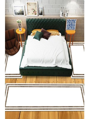 Viyana Home Dijital Baskılı Kaymaz Taban Yıkanabilir 3'lü Yatak Odası Takım Halısı VHYO-SD-302