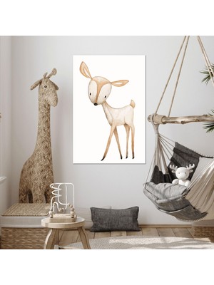 SML Tablo Yavru Ceylan Çizgi Film Karakteri Çocuk Odası Dekor Kanvas Tablo