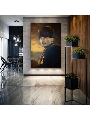 SML Tablo Mustafa Kemal Atatürk Baş Komutan Karizma Kanvas Tablo