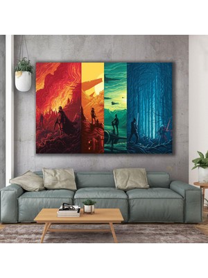 SML Tablo Star Wars Art Yıldız Savaşları Renkli Dekor Dizi Film Kanvas Tablo