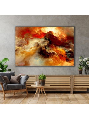 SML Tablo Renkli Bulutlar Soyut Sanat Modern Dekoratif Kanvas Tablo