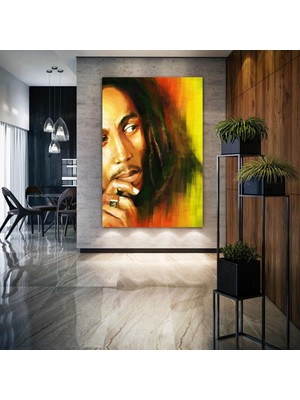 SML Tablo Bob Marley Müzik Efsane Sanatçı Dekor Kanvas Tablo