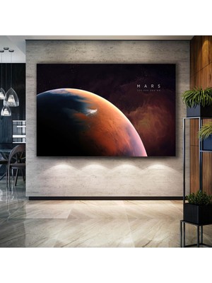 SML Tablo Kızıl Gezegen Mars Uzay Cosmos Kozmoz Dekor Astronot Kanvas Tablo