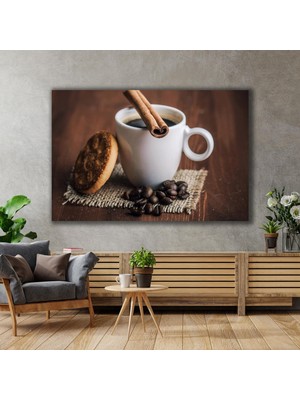 SML Tablo Kahve Tarçın Kurabiye Mutfak Cafe Dekor Kanvas Tablo