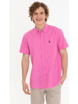 U.S. Polo Assn. Erkek Pembe Kısa Kollu Gömlek 50254416-VR041