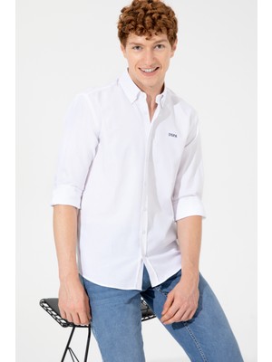 U.S. Polo Assn. Erkek Beyaz Gömlek 50262491-VR013