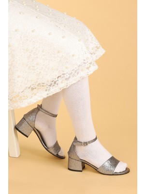 Kiko Kids Kiko 769 Kum Simli Günlük Kız Çocuk 3 cm Topuk Sandalet Ayakkabı Platin
