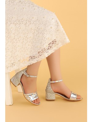 Kiko Kids Kiko 768 Ayna Çam Günlük Kız Çocuk 3 cm Topuk Sandalet Ayakkabı Gümüş