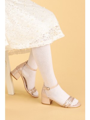 Kiko Kids Kiko 766 Vakko Günlük Kız Çocuk 3 cm Topuk Sandalet Ayakkabı Pudra