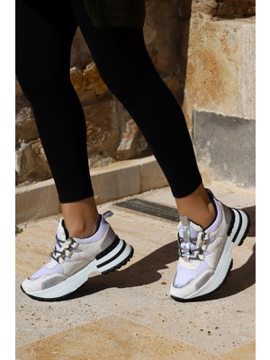 Woggo Pnt 306002 Günlük Fileli Kadın Spor Ayakkabı Beyaz