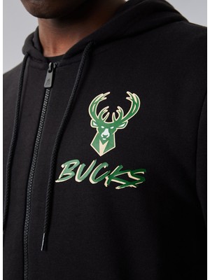 New Era Kapüşon Yaka Siyah Erkek Sweatshirt 60284687NBA Scrıpt Fz Mılbuc Blkmp