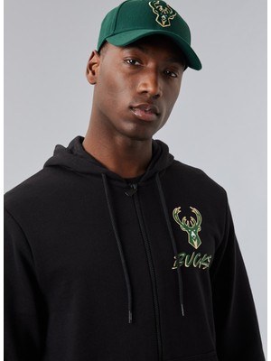 New Era Kapüşon Yaka Siyah Erkek Sweatshirt 60284687NBA Scrıpt Fz Mılbuc Blkmp