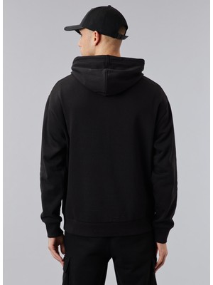 New Era Kapüşon Yaka Siyah Erkek Sweatshirt 60284622HALF Logo Oversızed Hoody B