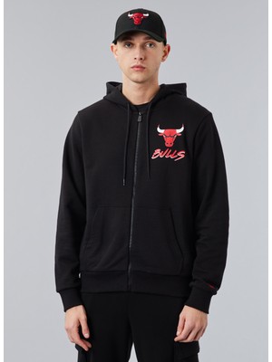 New Era Kapüşon Yaka Siyah Erkek Sweatshirt 60284698NBA Scrıpt Fz Chıbul Blkfd