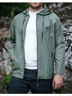 Haki Ripstop Kısa Rüzgarlık Kartal Figürlü